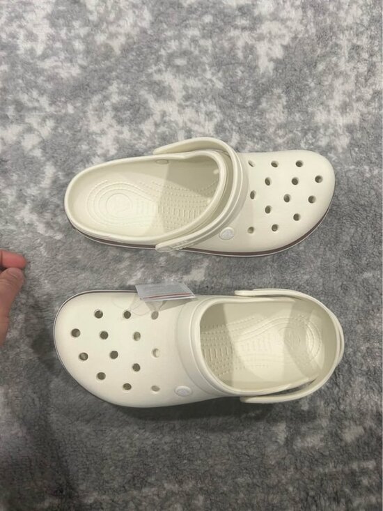 Beige Crocs Crocband Gum Clog Slippers Shoes - Picture 6 of 7